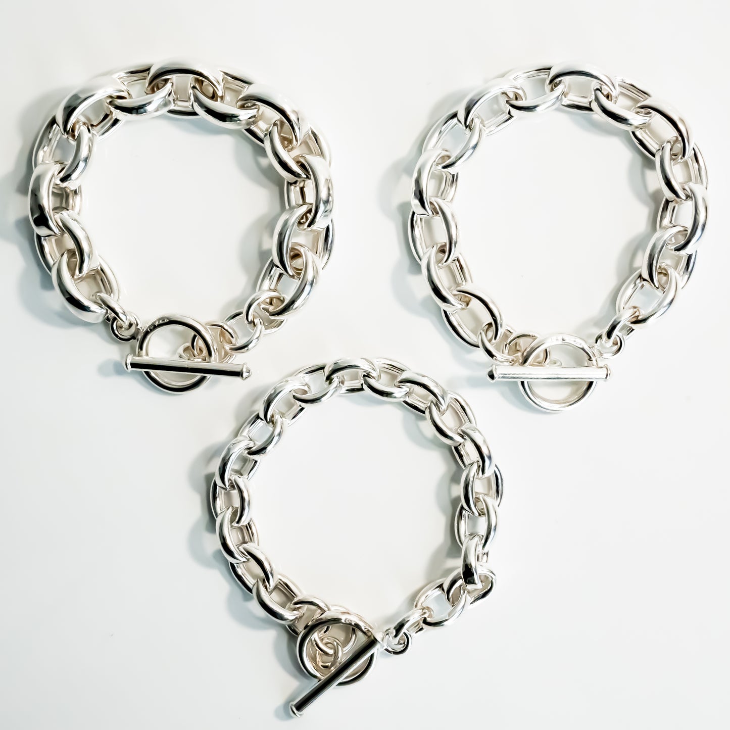 Round Shaped Link Chain Bracelet - Large