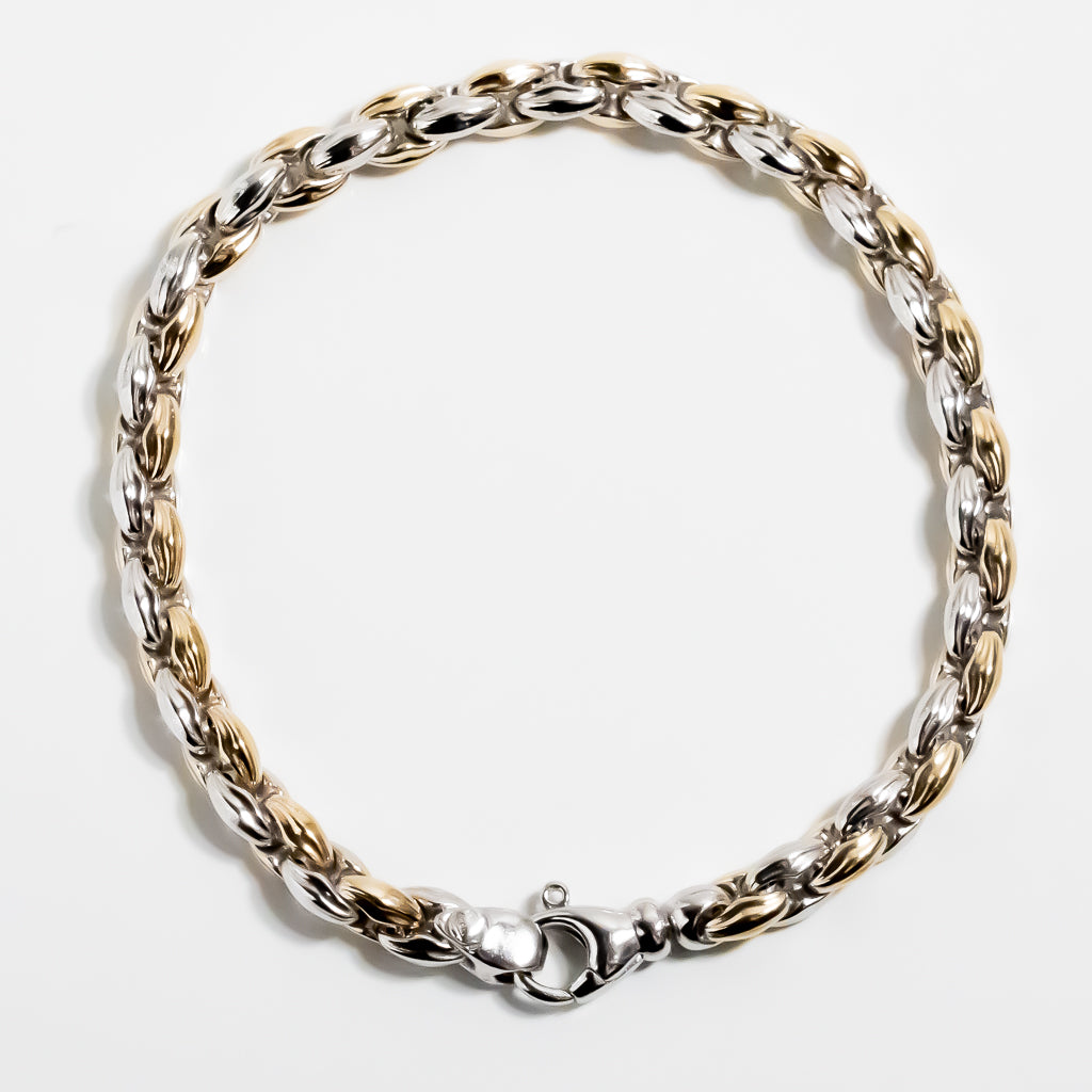 Gold & Silver Combination Chain Bracelet