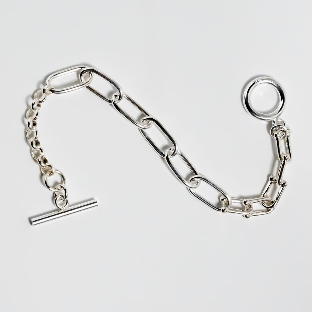 Triple Different Link Chain Bracelet