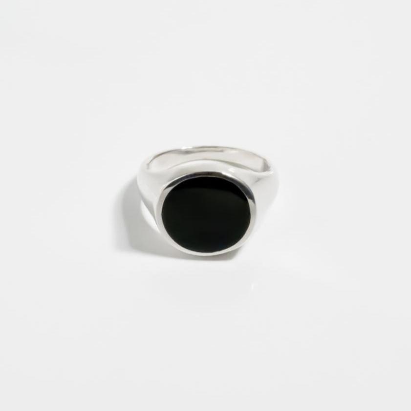 Black Onyx Oval Signet Ring