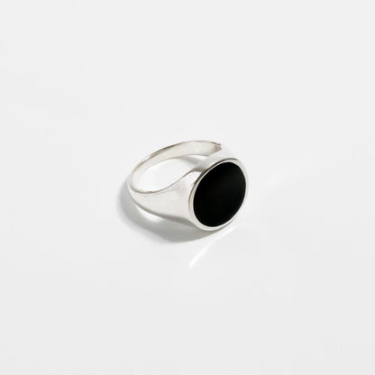 Black Onyx Oval Signet Ring