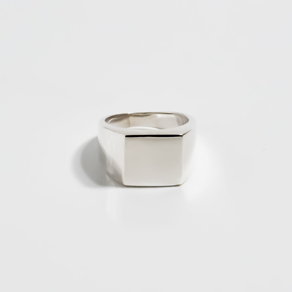 Pure Plain Square Signet Ring