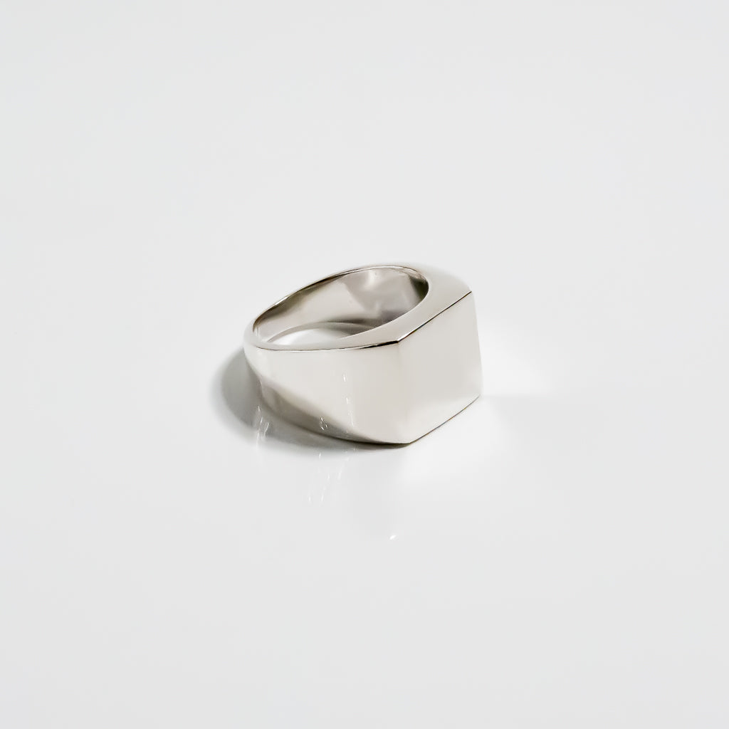 Pure Plain Square Signet Ring