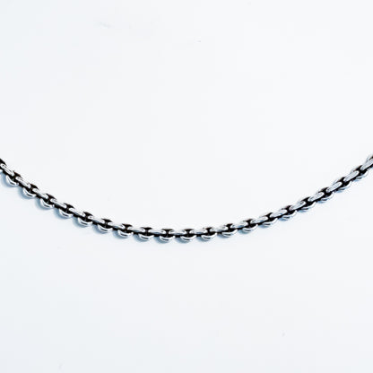 Oxidised Square Link Chain Necklace