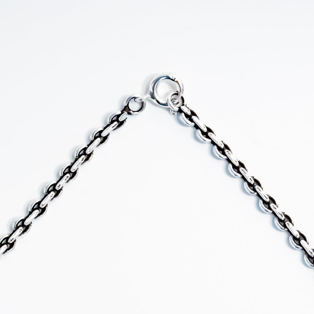 Oxidised Square Link Chain Necklace