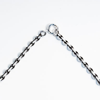 Oxidised Square Link Chain Necklace